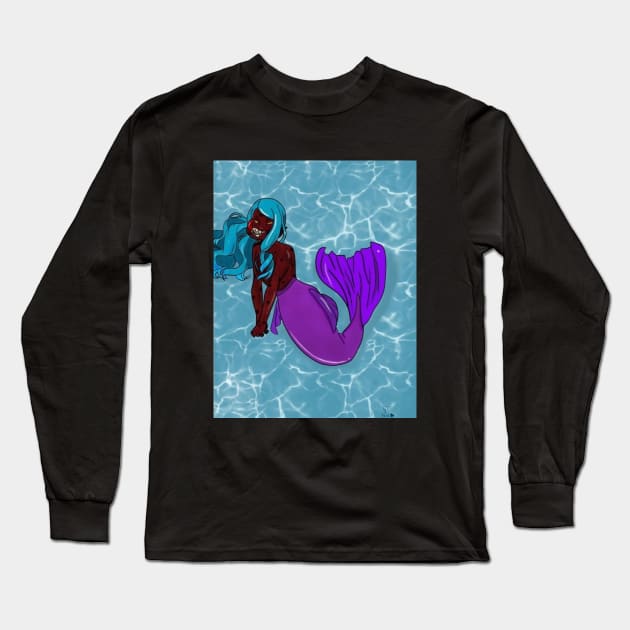 Killer Mermaid Long Sleeve T-Shirt by R0